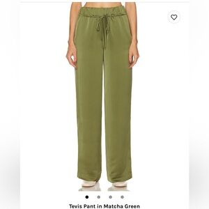 Song of Style Revolve Tevis Green Silk Pant